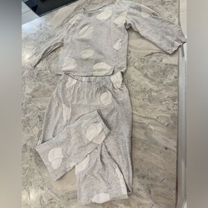 H&M grey with white Heart Print Pajama Set
